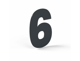 Hausnummer-Metall Zahl 6 Anthrazit (RAL 7016)