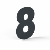 Hausnummer-Metall Zahl 8 Anthrazit (RAL 7016)