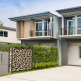 Kaminholzregal-Metall Außen Anthrazit 195x195 (RAL 7016)