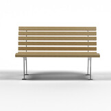 Sitzbank Holz/Metall mit Rückenlehne Anthrazit (RAL 7016)