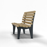 Sitzbank Holz/Metall mit Rückenlehne Anthrazit (RAL 7016)