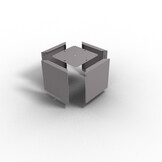 Pflanzkübel-Metall Grau-Metallic 30x30x28 (DB 703)