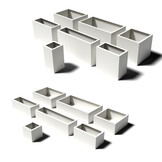 Pflanzkübel-Metall Weiß 30x30x57 (RAL 9016)