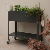 Set Hochbeet-Metall Grau-Metallic (DB 703) inkl. Zubehör