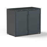 Mülltonnenbox-Metall 2er Anthrazit (RAL7016) ohne Türlöcher