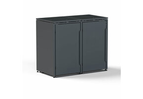 Mülltonnenbox-Metall 2er Anthrazit (RAL7016) ohne Türlöcher