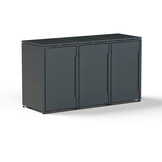 Mülltonnenbox-Metall 3er Anthrazit (RAL7016) ohne Türlöcher