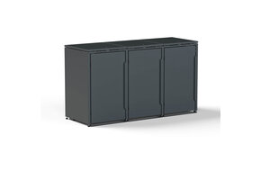 Mülltonnenbox-Metall 3er Anthrazit (RAL7016) ohne Türlöcher