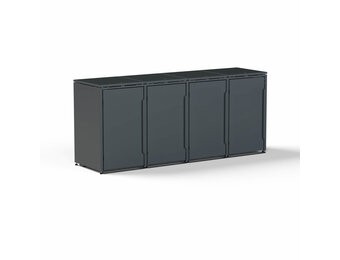 Mülltonnenbox-Metall 4er Anthrazit (RAL7016) ohne Türlöcher