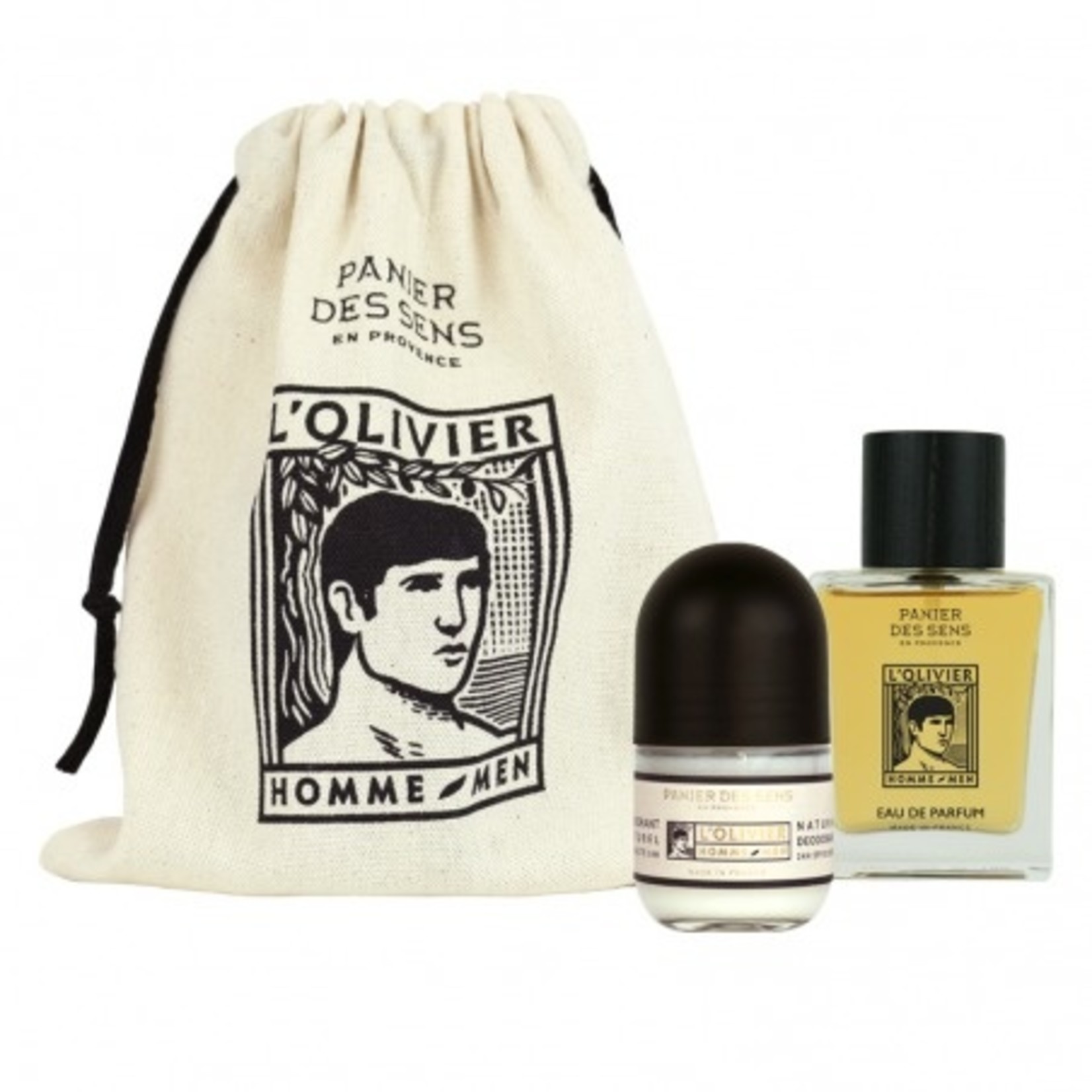 Panier des Sens Panier des Sens Men - L'Olivier - Gift Pouch; Natural Deodorant + Eau de Parfum 50ml