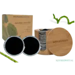 Blokzeep Herbruikbare wattenschijfjes – Bamboe - 16 stuks met houder Zwart