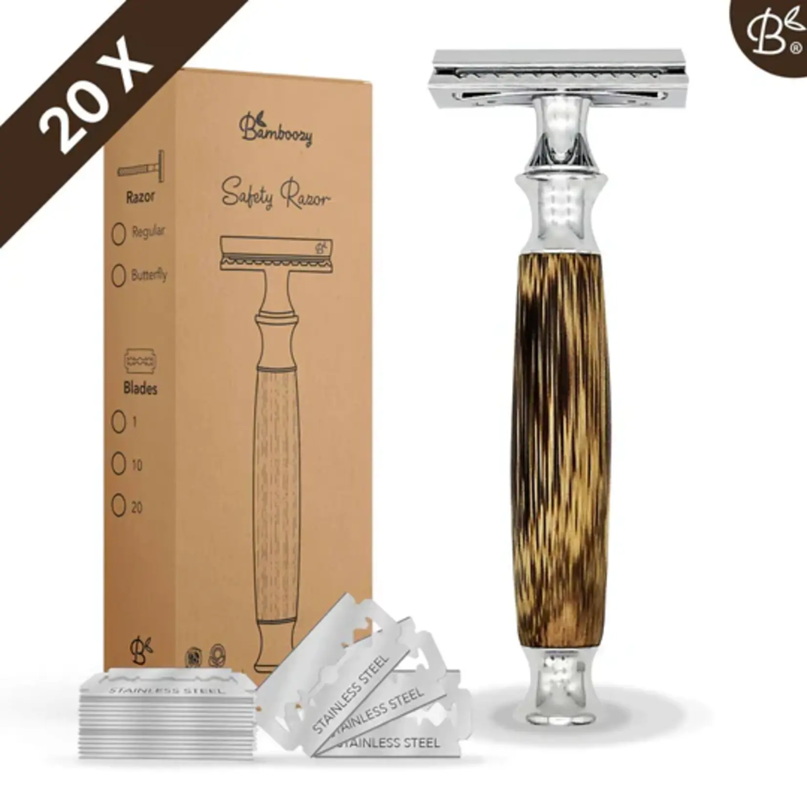 Bamboozy Bamboozy Safety Razor Bamboo Thick Handle Grip - Chrome