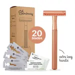 Bamboozy Safety Razor Rose Gold + 20 blades for women Stainless Steel