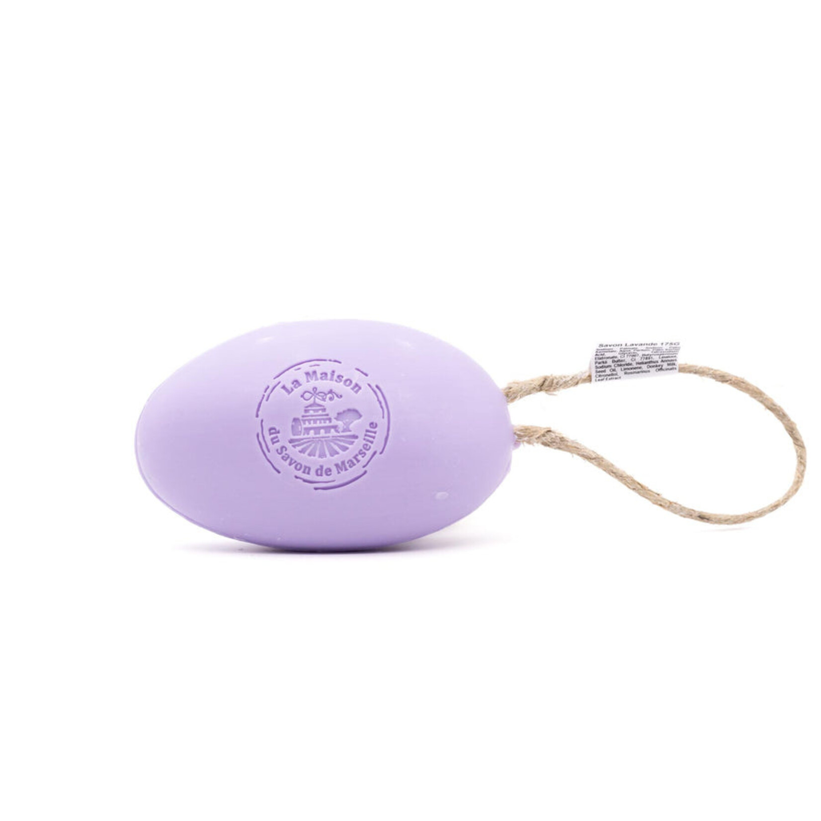 La Maison du Savon de Marseille La Maison du Savon de Marseille Pebble 175g with Hemp Rope - Lavender