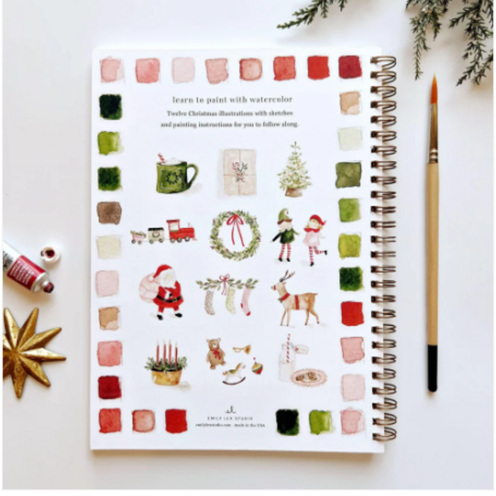 emily lex studio Emily Lex Studio - Watercolor Workbook - Christmas