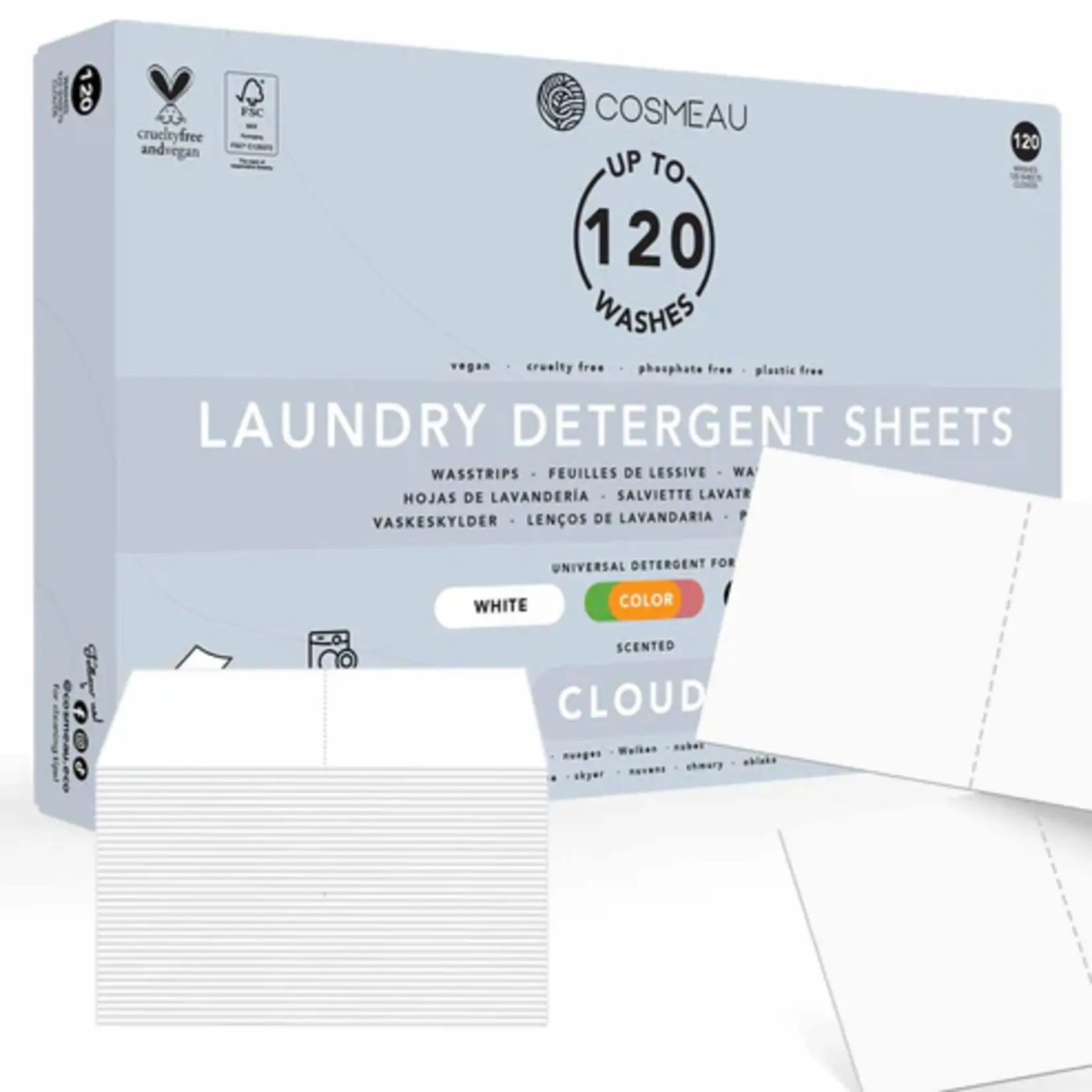 Cosmeau Cosmeau - Laundry Detergent Sheets 120 Washes - Clouds