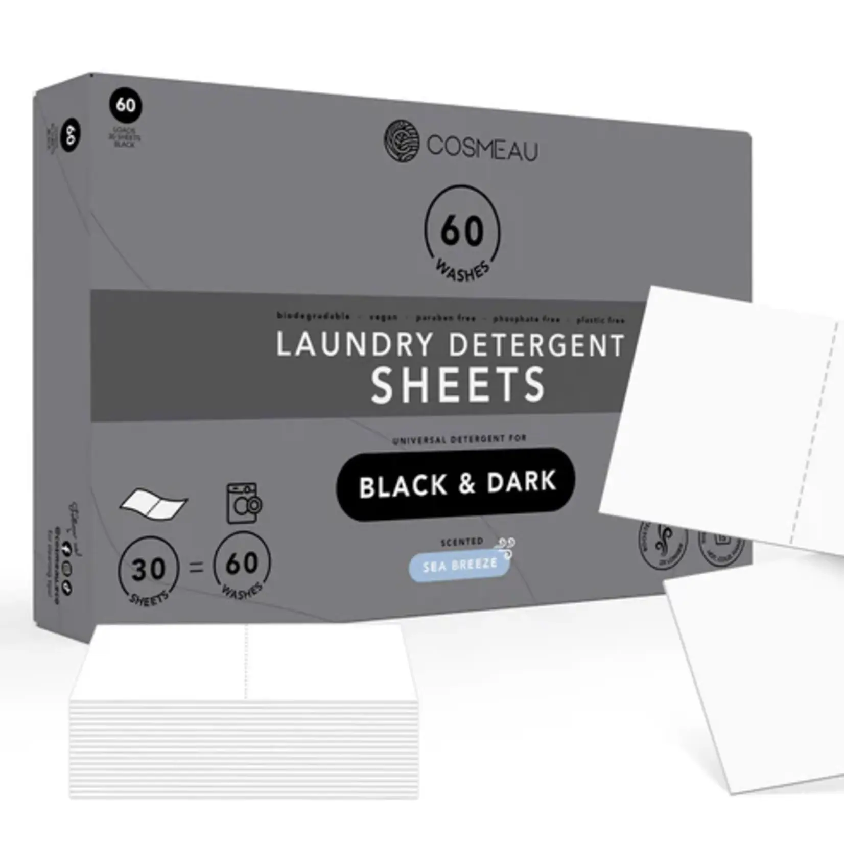 Cosmeau Cosmeau - Laundry Detergent Sheets 60 Washes - Black and Dark