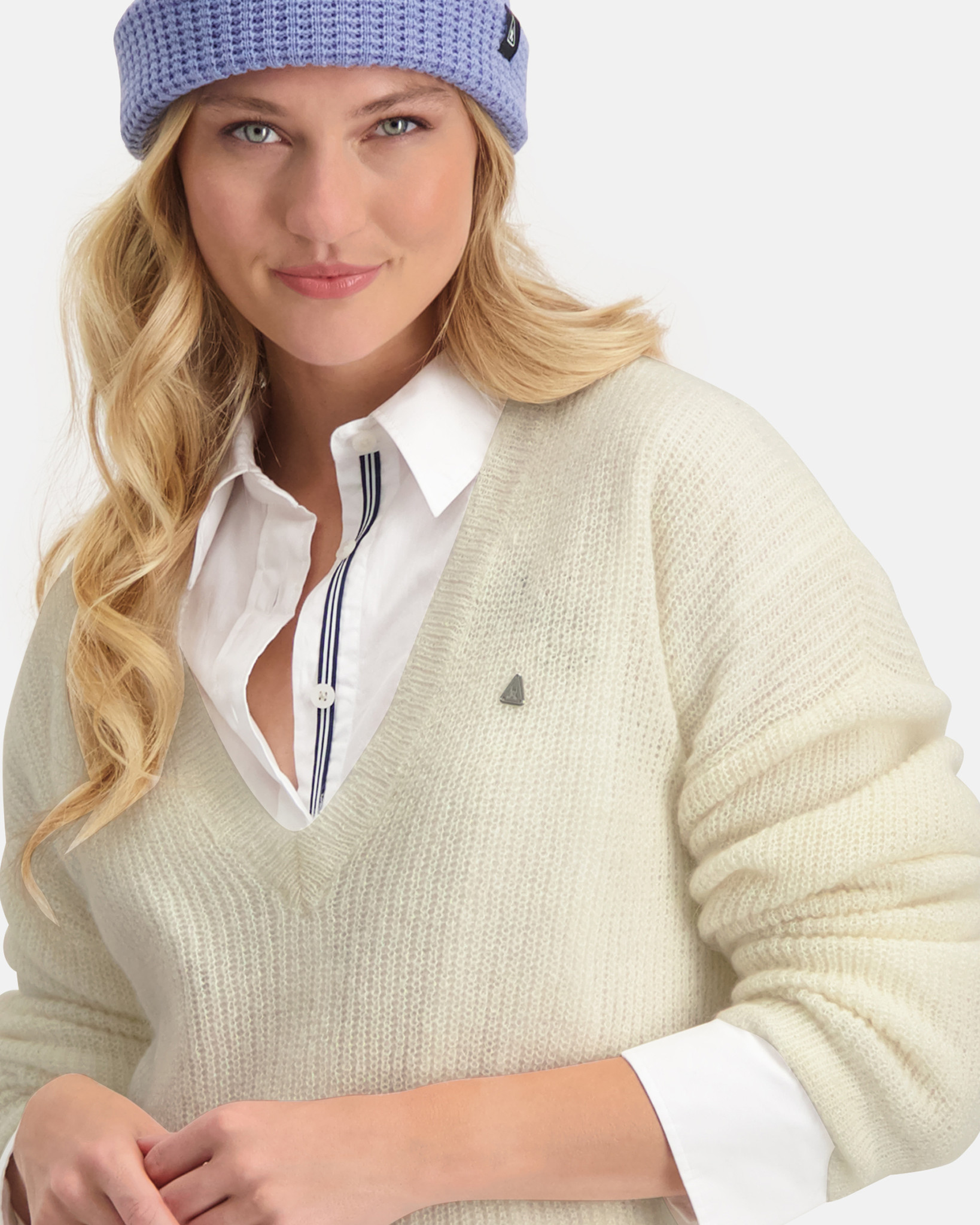 Mohair Blend Passion Pull en tricot Blanc