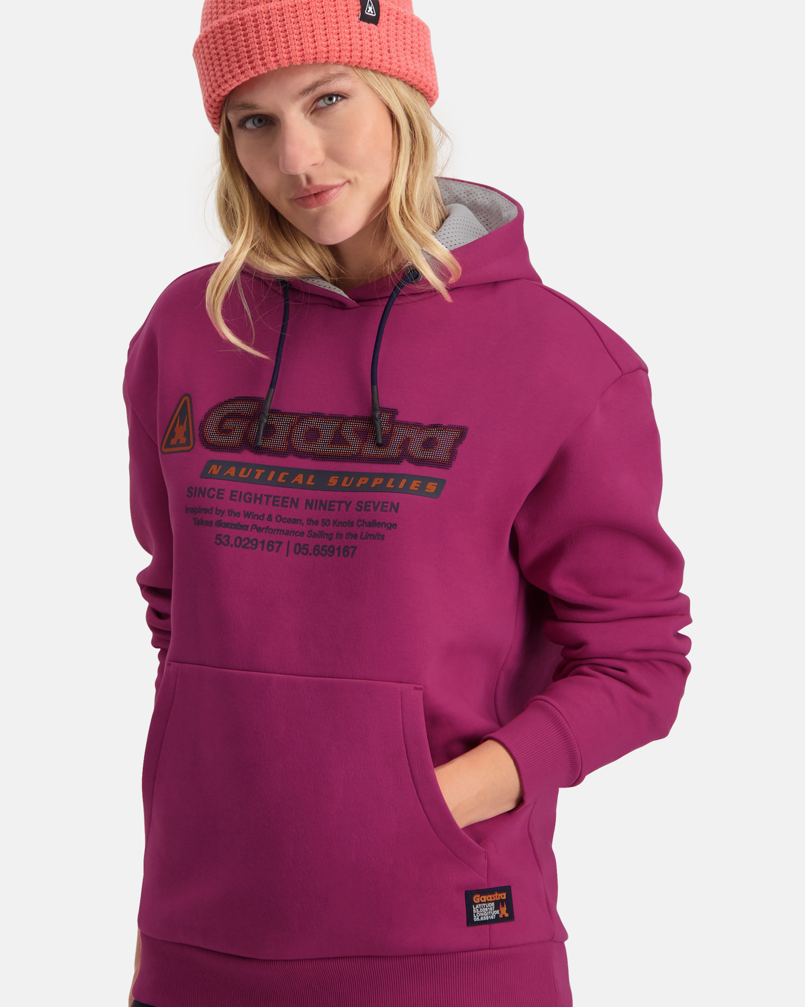 Boyfriend hooded Pippa sweater Fuchsia