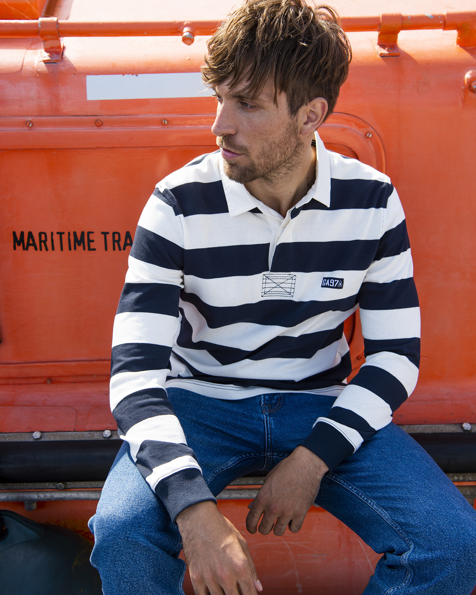 Block Striped cotton Rugby Soap Shirt