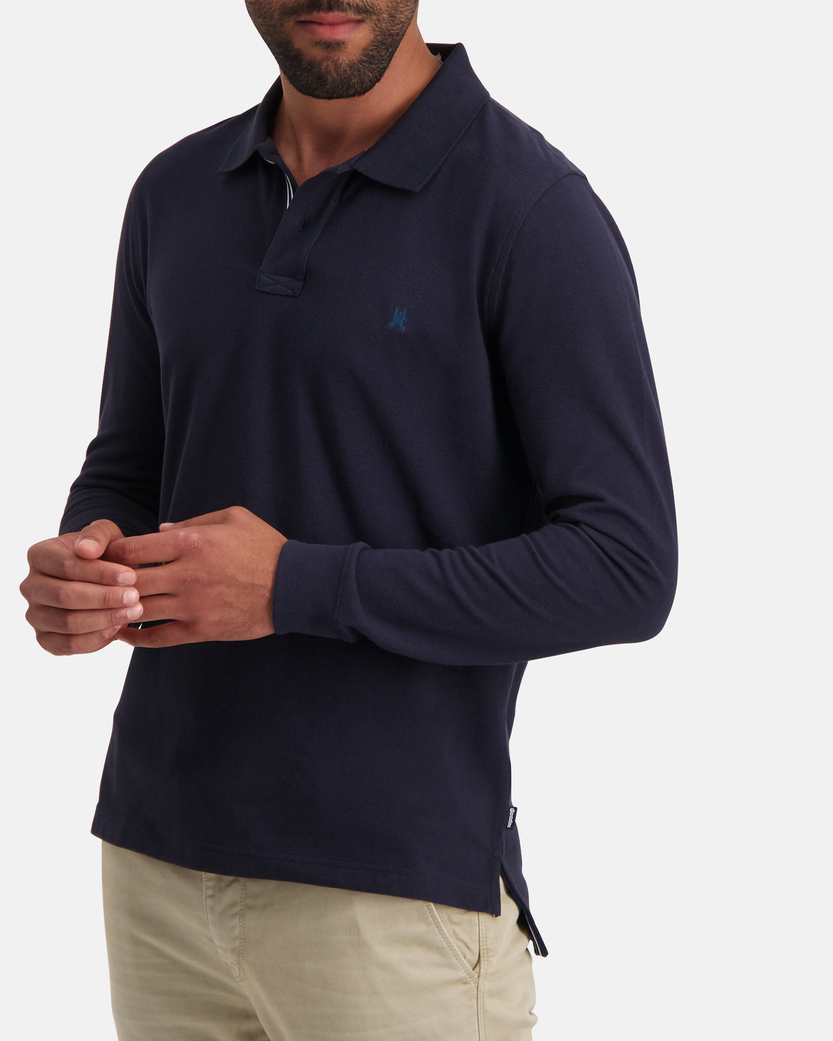 Poloshirt Spokane met lange mouwen Navy