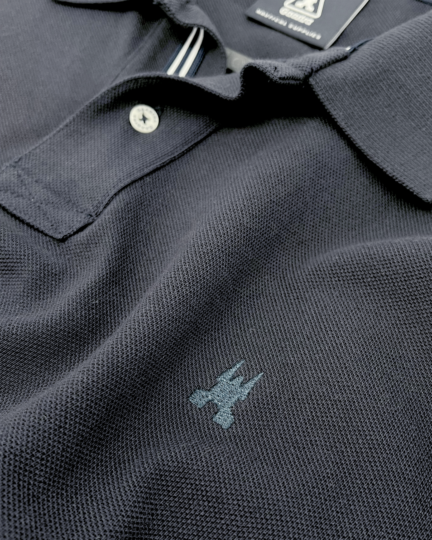 Poloshirt Spokane met lange mouwen Navy