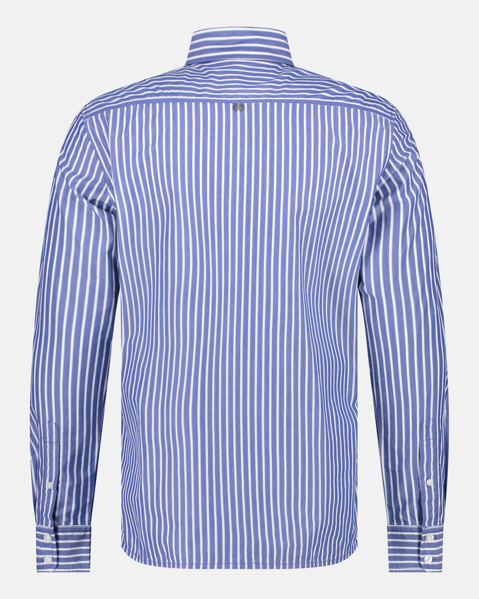 Regular fit 100% cotton, high dense poplin yarn dyed stripe shirt with button-down collar and tonal embroidered trademark logo
