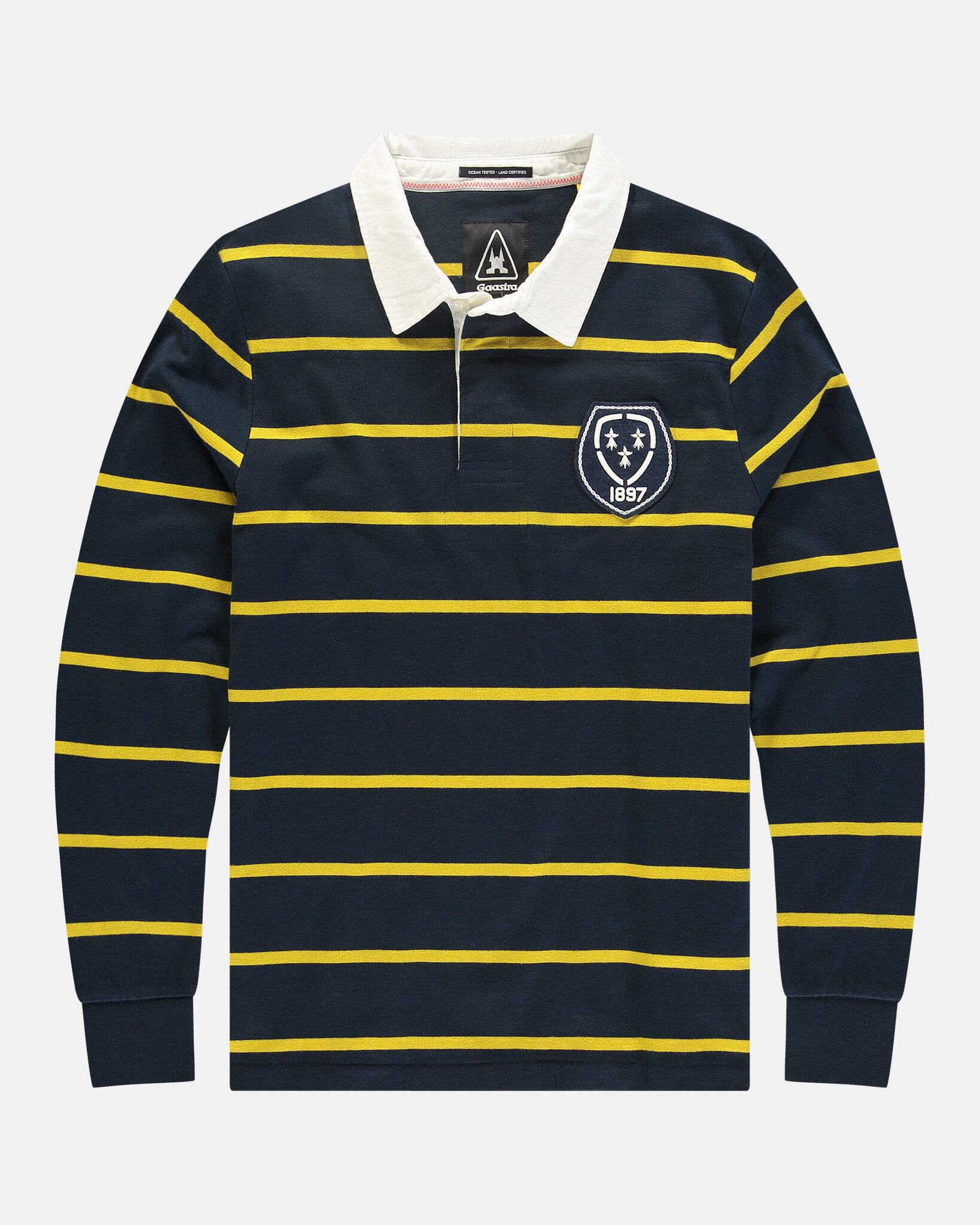 Iconic striped heavy jersey Rugby Polo with authentic badge