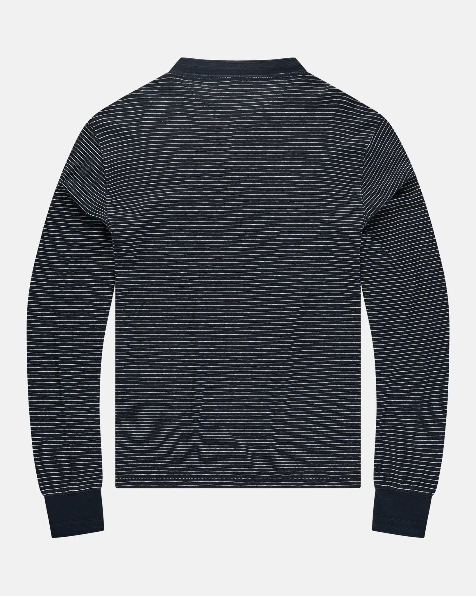 Gestreiftes slub yarn Henley shirt