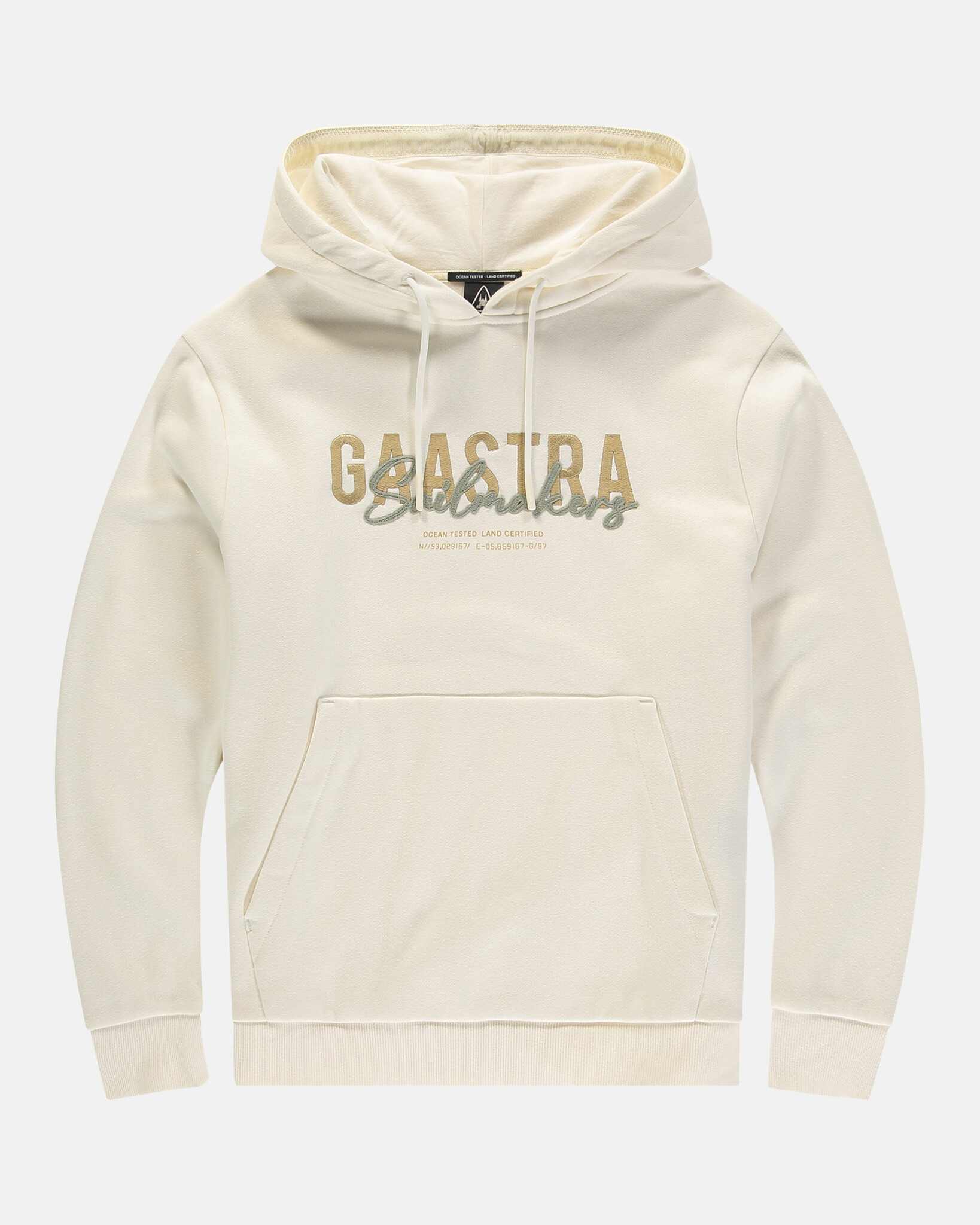 Hooded sweater with embroidered Gaastra logo and Sailmaker patch work