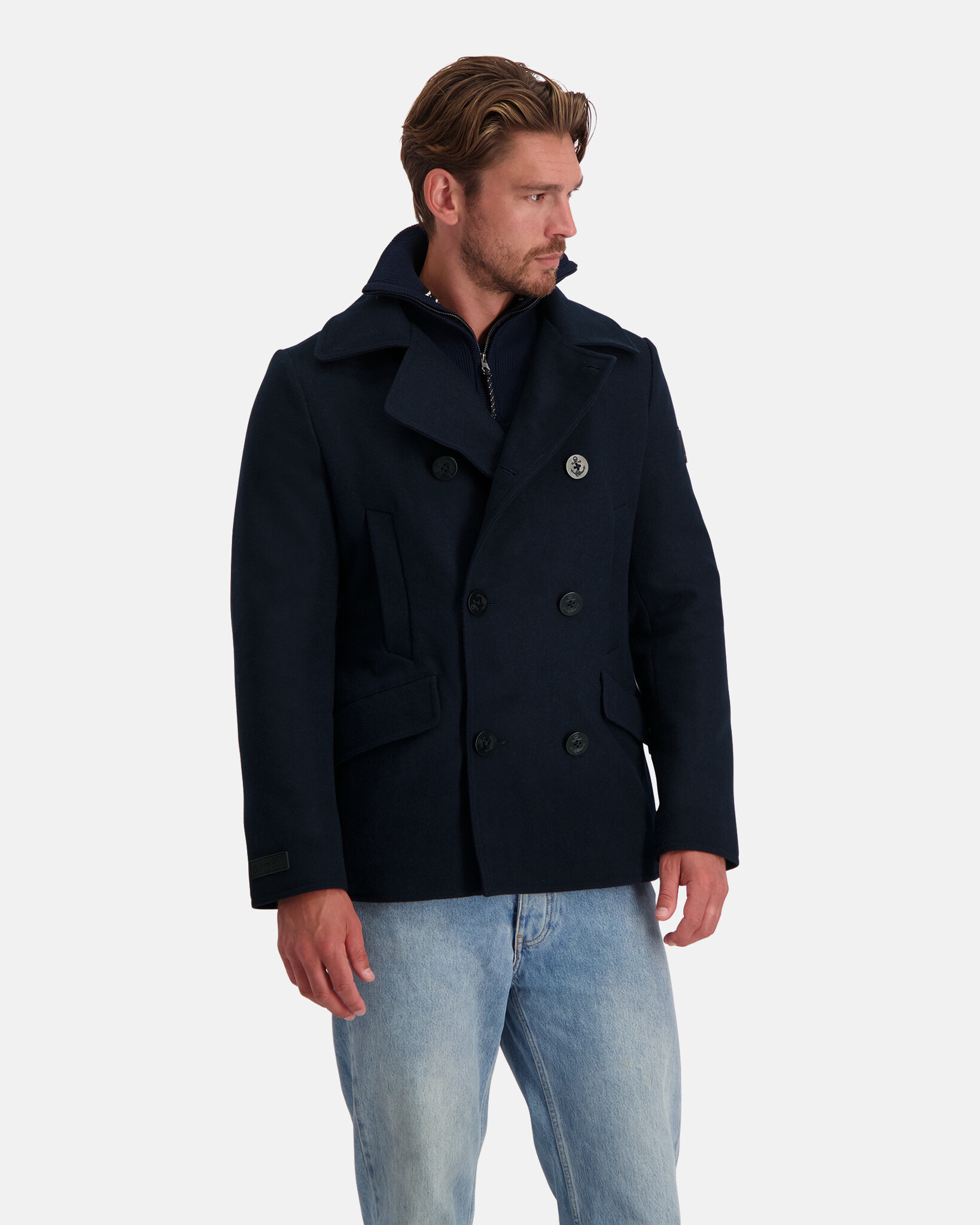 Zweireihiger Peacoat aus Meltonwolle