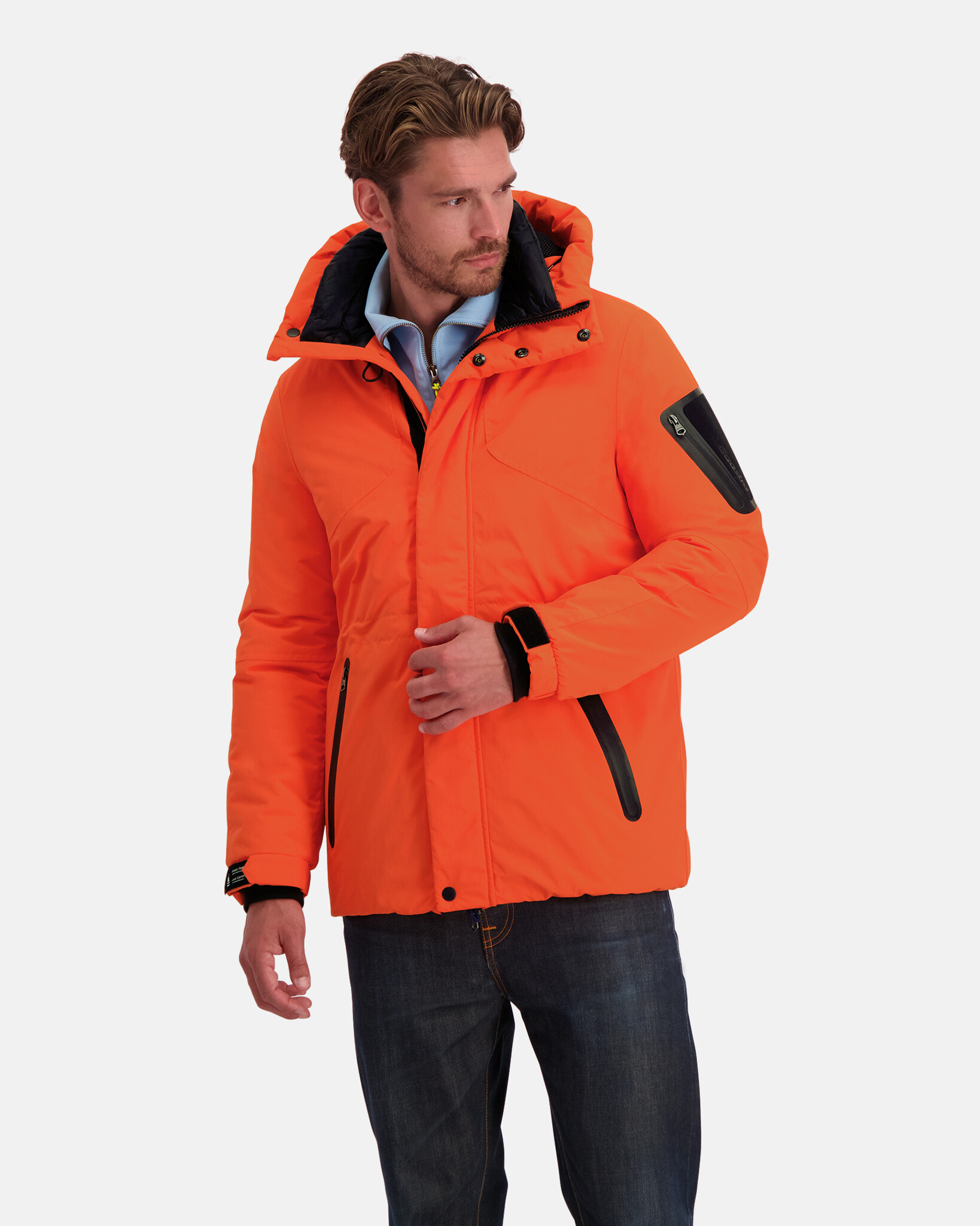 Waterdichte parka met vaste capuchon gemaakt van technische  2-laags stof en duurzame REPREVE® padding