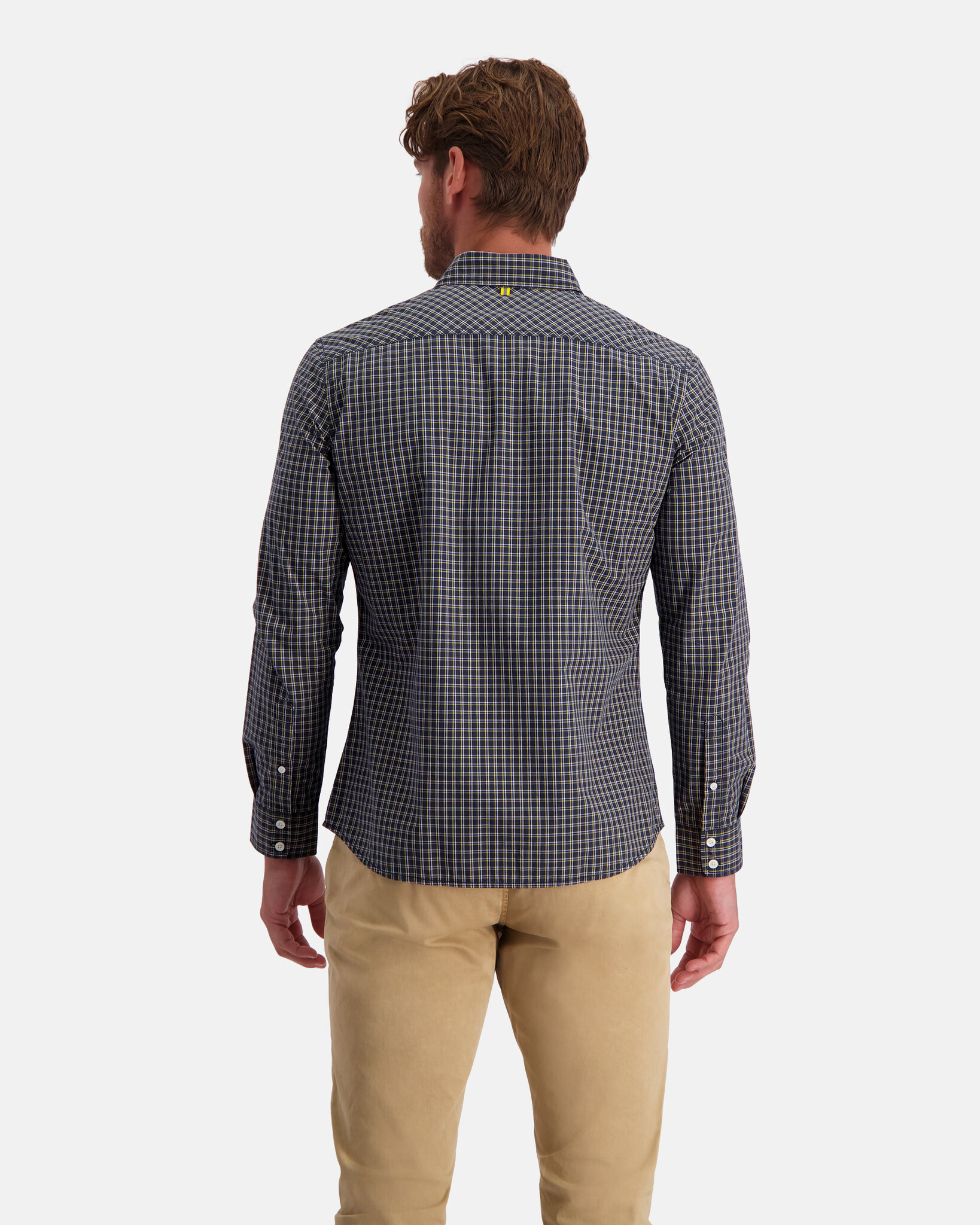 Regular fit geruit overhemd van katoen met button-down kraag en logo op de borst