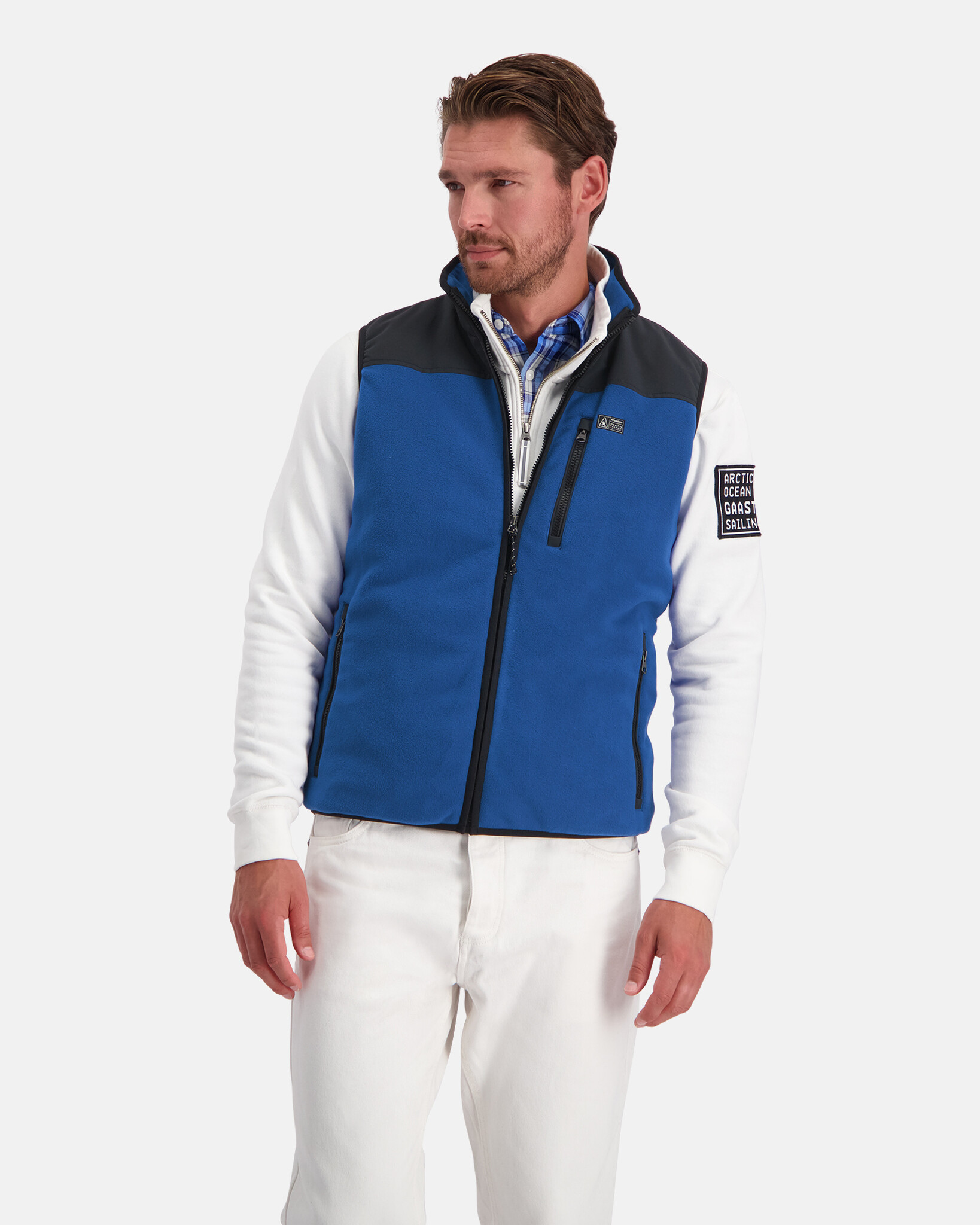 Winddichte fleece bodywarmer gewatteerd met 100% gerecycled polyester