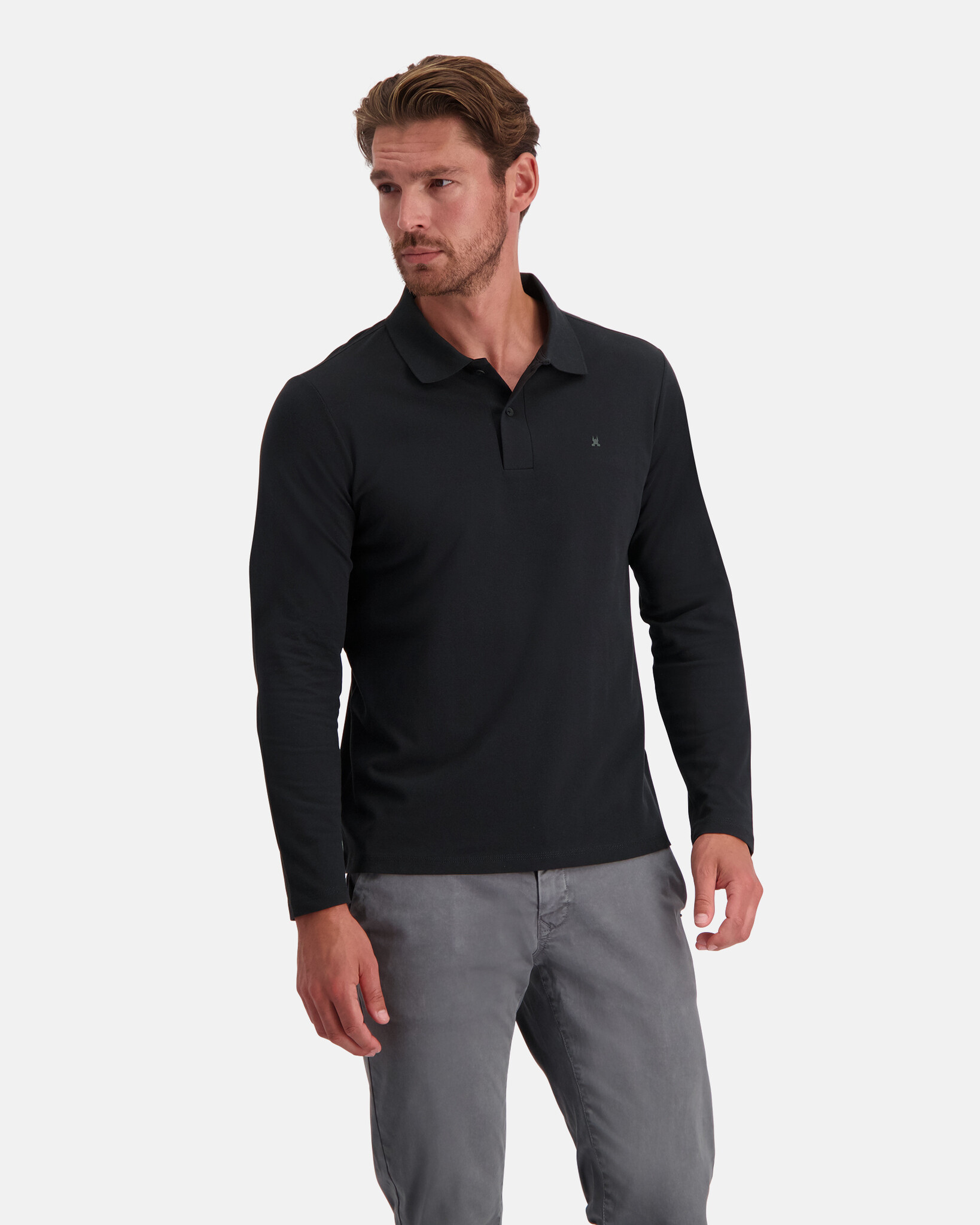 Piqué Polo long sleeve shirt with stretch
