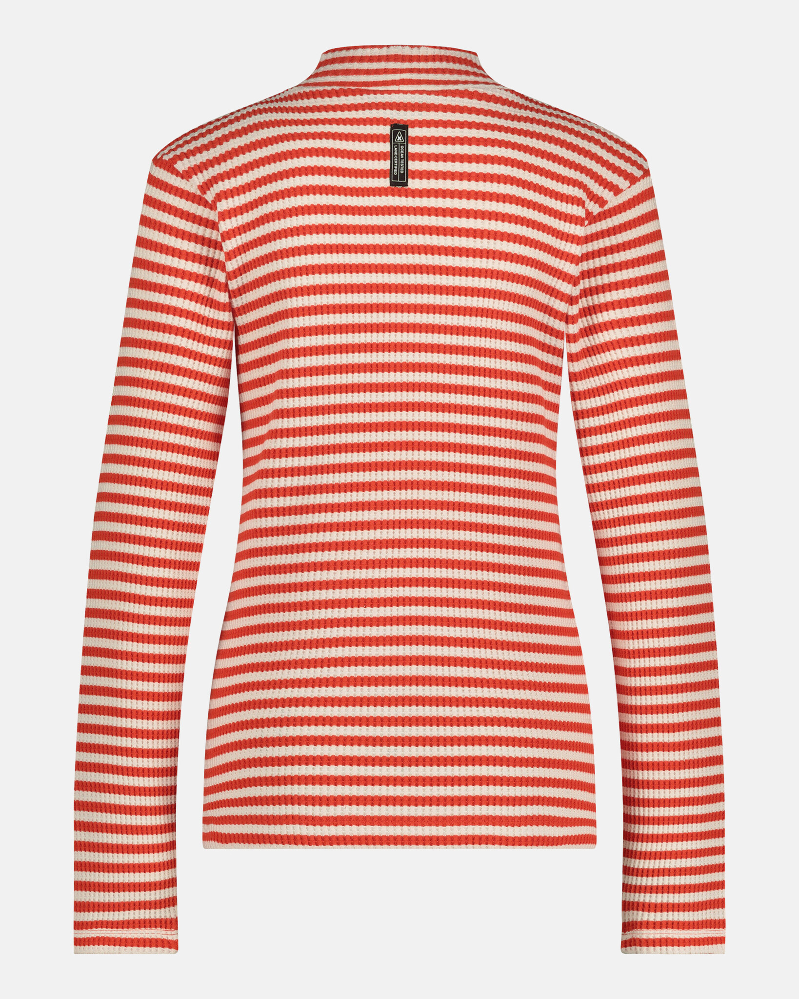 Slim fit turtle neck long sleeve made from yarn dyed stripped waffle fabric