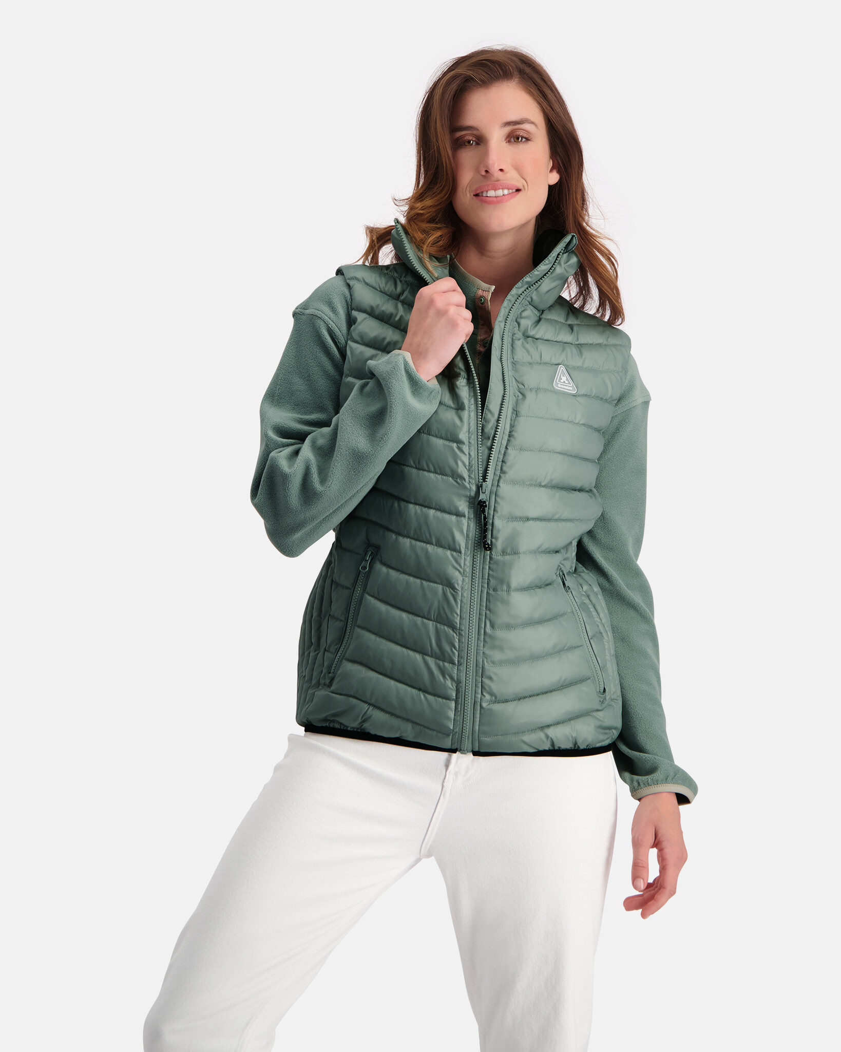 Womens Lightweight, water repellent bodywarmer with 100% recycled fabric and REPREVE®  filling
