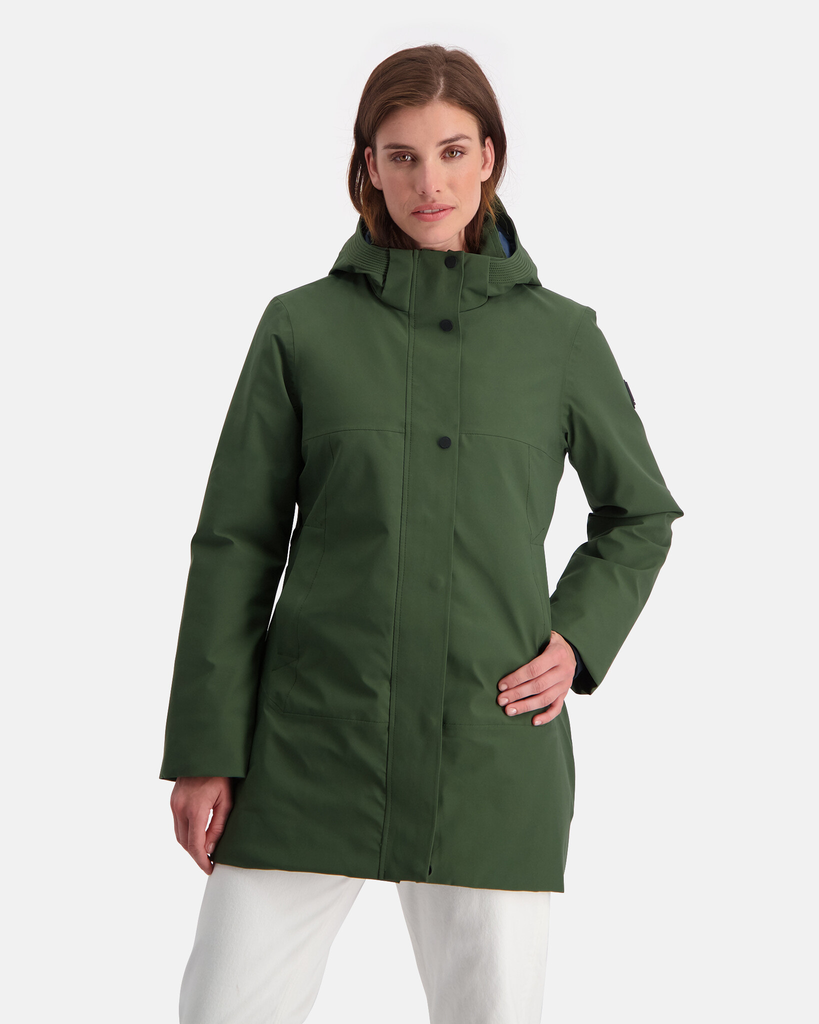 Waterproof 2-layer mechanical stretch, all weather jacket with detachable hood and REPREVE® padding