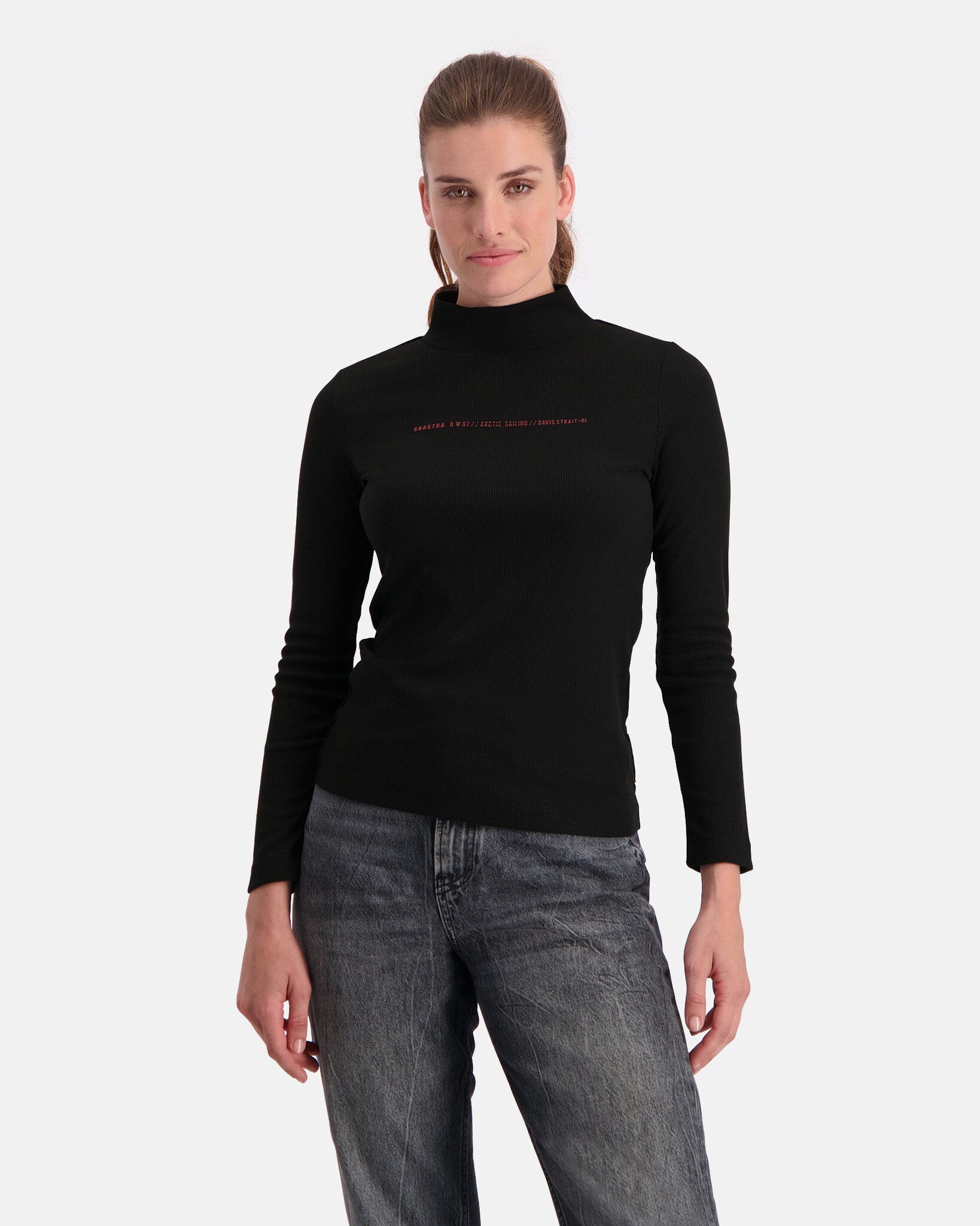 Rippstrick Rollkragen longsleeve top