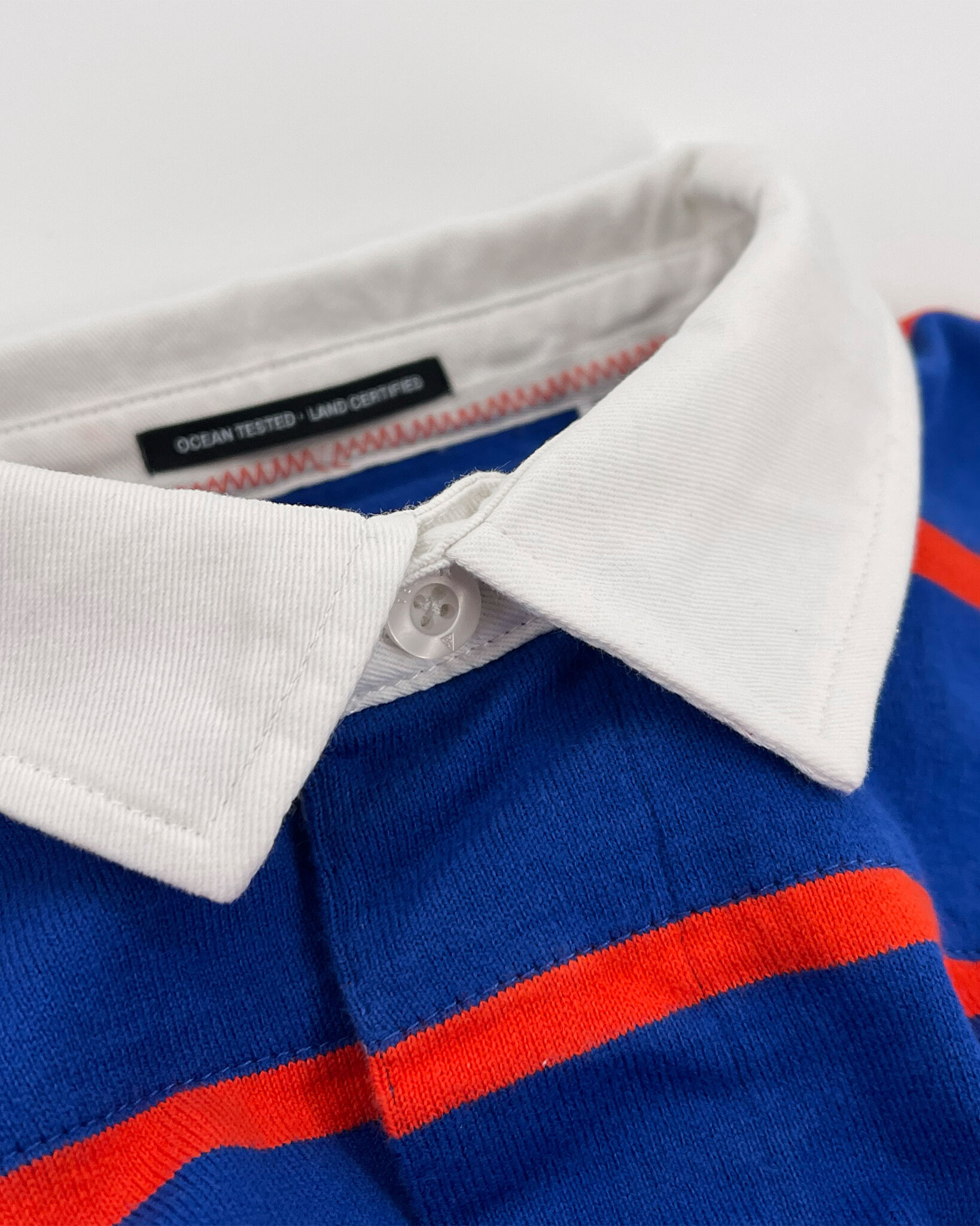 Gestreepte rugby polo met retro merkembleem