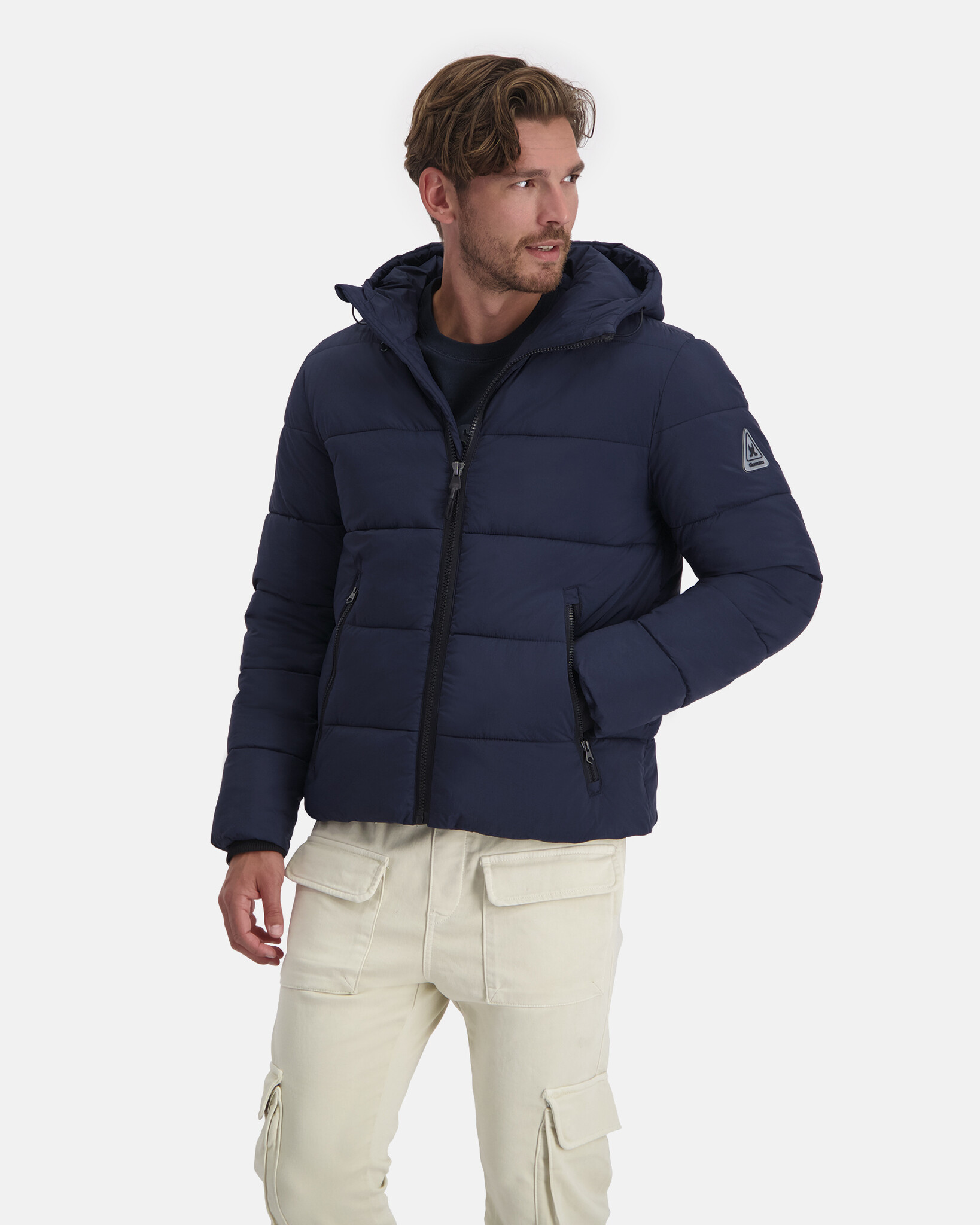 Wasserabweisende Pufferjacke mit abnehmbarer Kapuze aus recyceltem Material und REPREVE®-Füllung