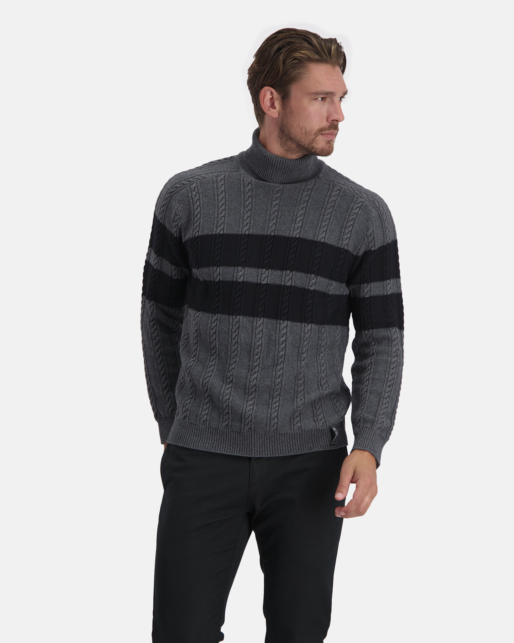 The cable knitted Move Over Roll Sweater