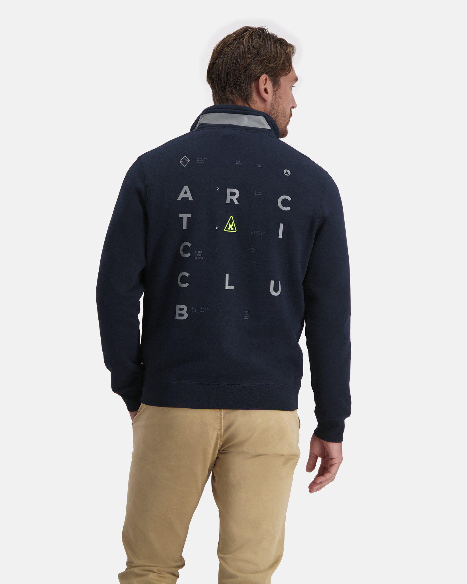 Half zip sweater met geborduurd retro-embleem op de mouw