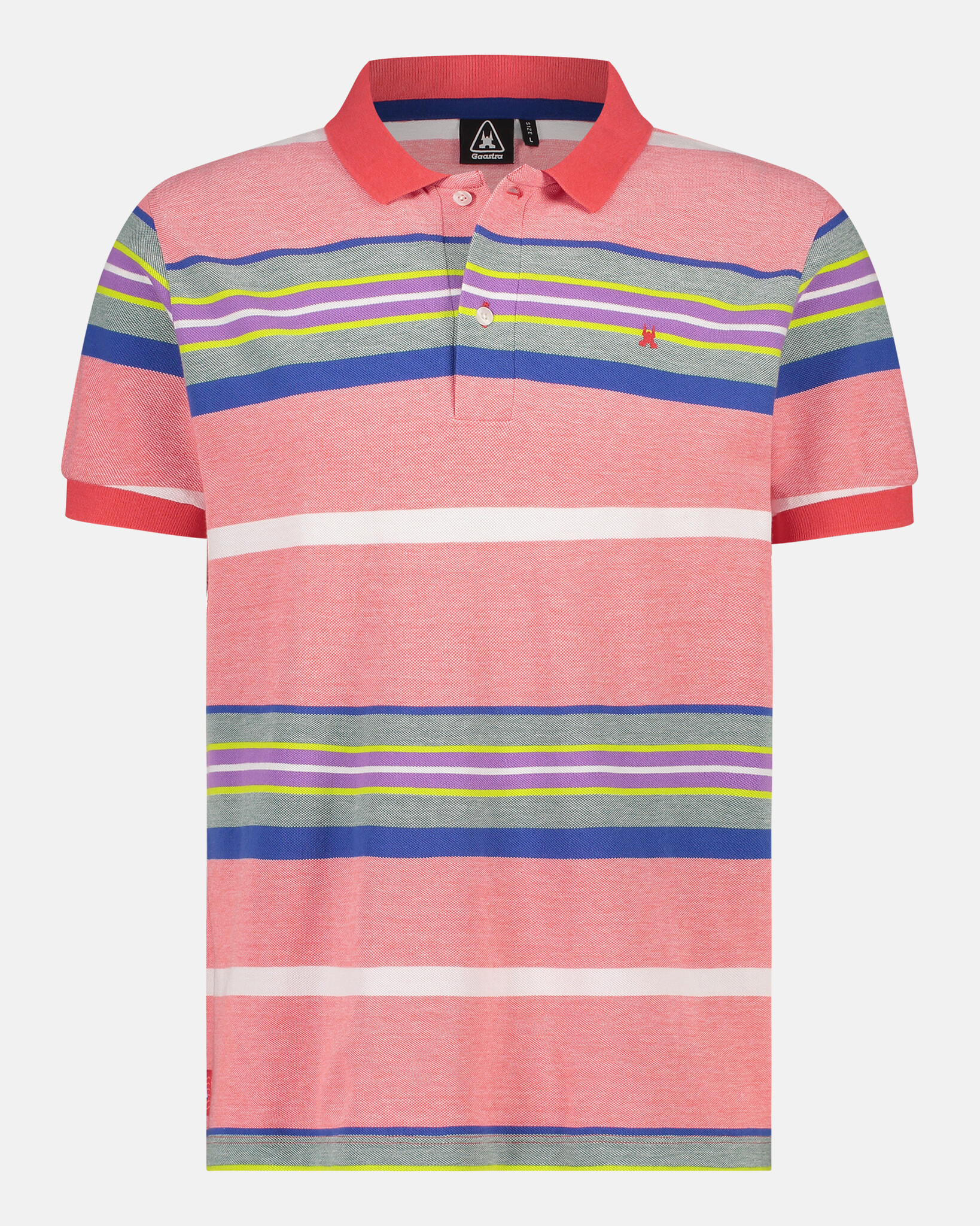 Rodger' Regular Casual Piqué Polo met Streeppatroon en Geborduurd Detail