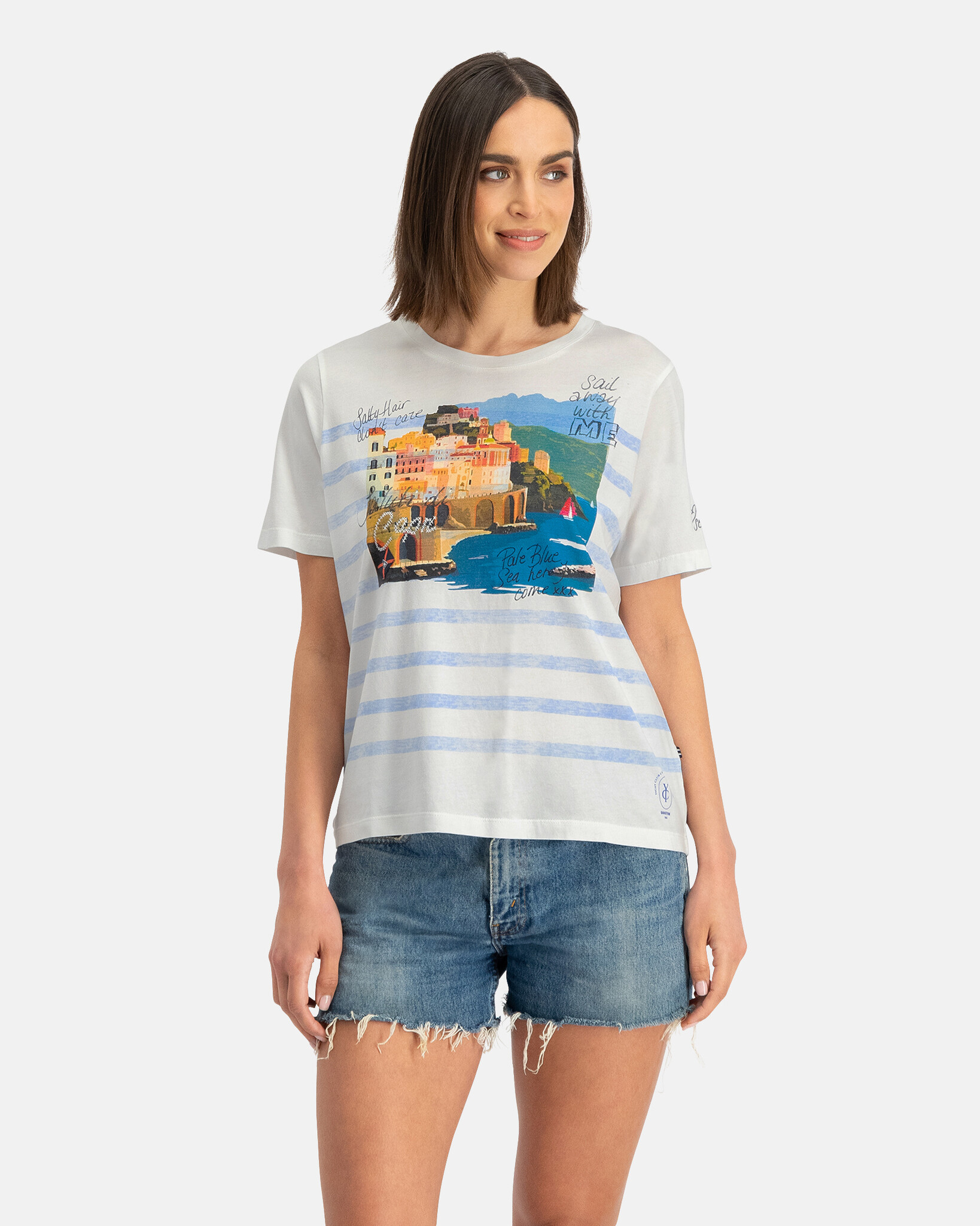 Luxe katoenen T-shirt met nautisch geïnspireerde Artwork