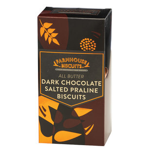 Dark Chocolate coated Salted Praline Biscuits 150 g - Doos 12 stuks