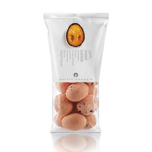 Pebbles CORFU kumquat in syrup coated with chocolate 150 g - Doos 6 stuks