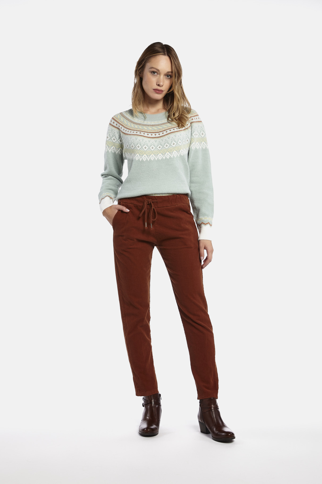 Broek Vipiteno in cognac kleur - Via Fillungo