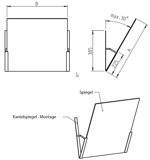 Kantelspiegel KSB (inclusief spiegel)