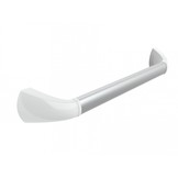 SecuCare wandbeugel zilverkleurig-recht- afdekkappen in mat wit